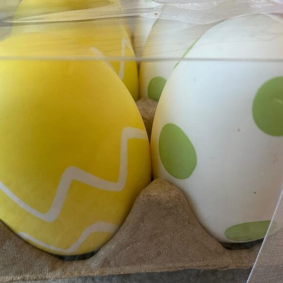 The Farmhouse Easter Eggs Boxed Set of 12 Pastel Colors Polka Dot Spring Decor - Picture 8 of 14